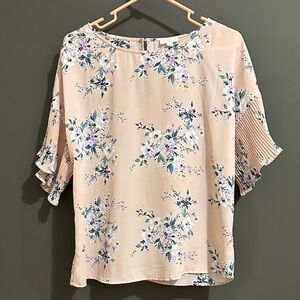 Charming Charlie Floral pink Blouse SMALL